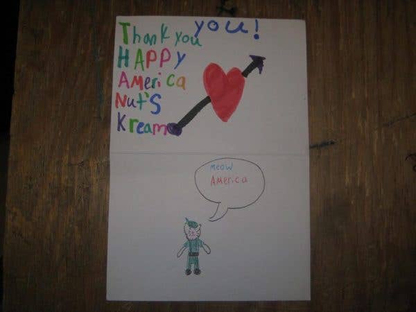nut's kream letters kids sent to deployed troops