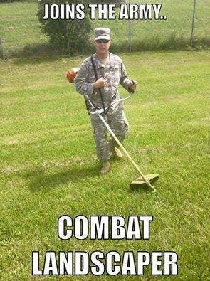 They can probably get a Combat Action Badge for hitting a mouse with a mower.