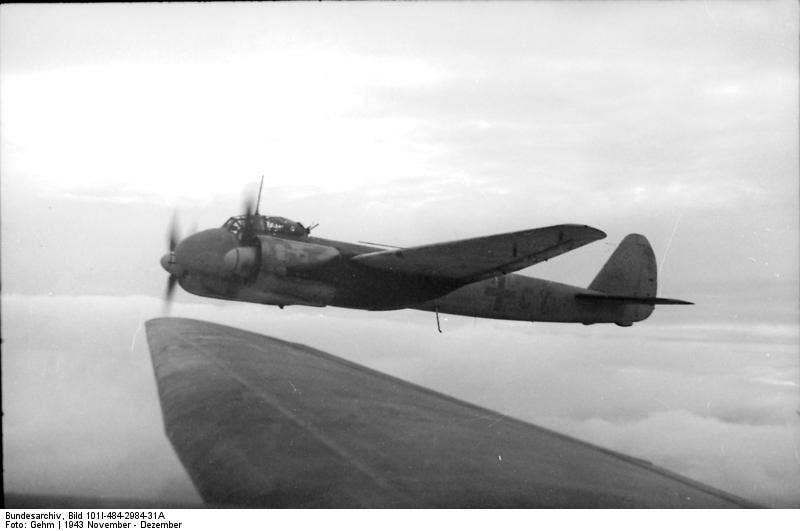 Ju-88 in flight. Some were armed with two 37mm cannon. (Photo from Wikimedia Commons)