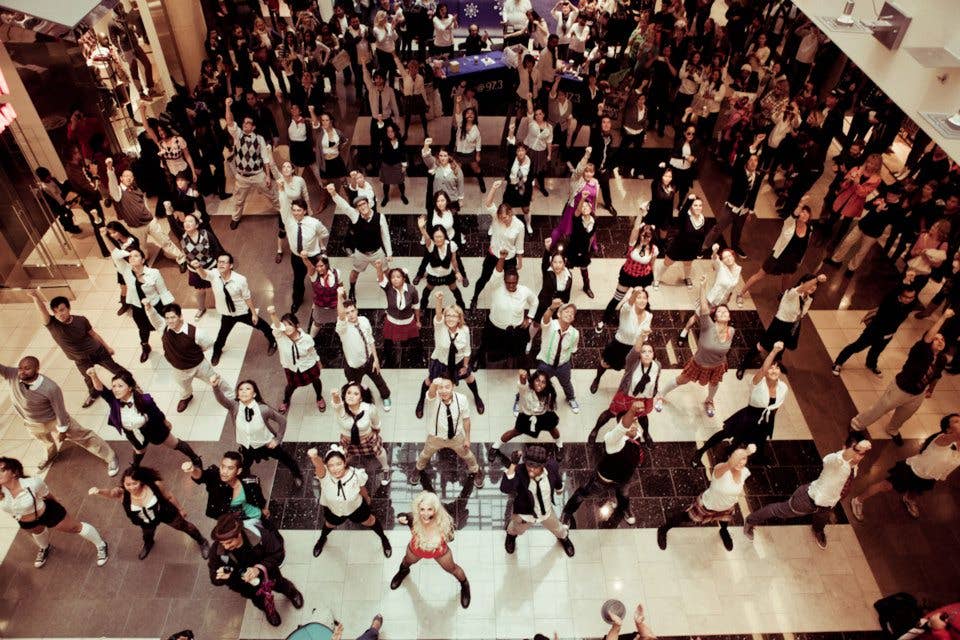 These days, flash mobs rule LA. (LA Film School photo)