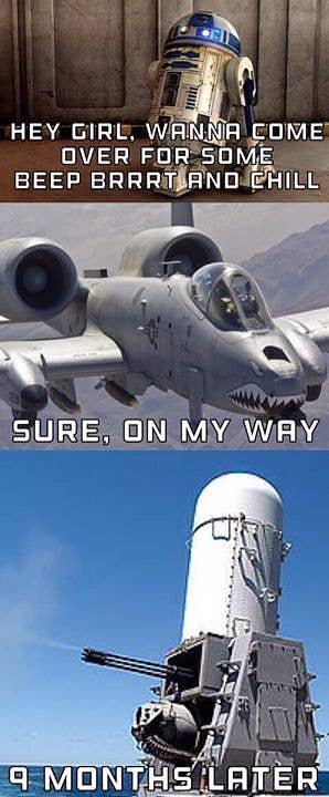 Bet the A-10 kept flying combat missions until at least the second trimester.