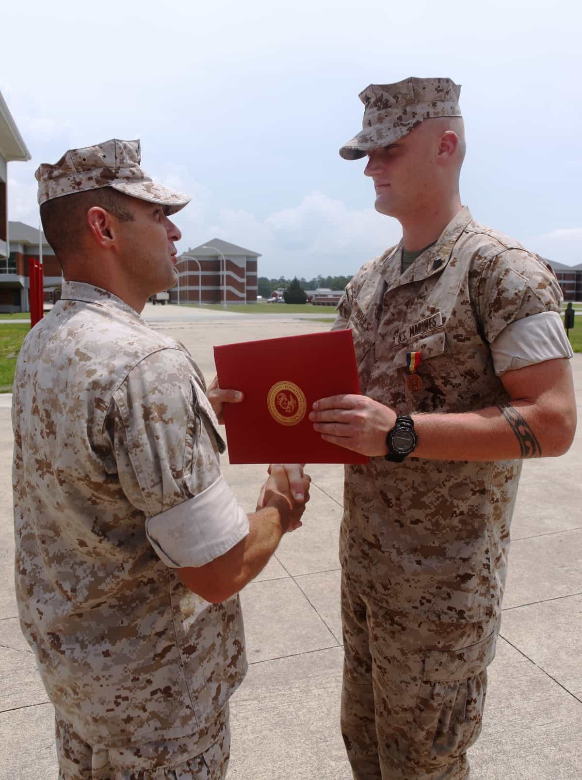 Sgt. William Holls who saved a Marine's life during grenade training