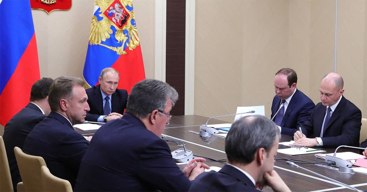 Vladimir Putin held the first meeting with Government members this year. (Image from Moscow Kremlin)