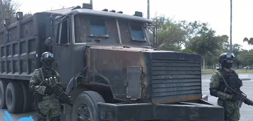 A narco-tank seized in Monterey, Mexico, in 2011. (Photo: screenshot/YouTube)