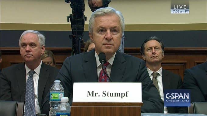 Wells Fargo CEO John Stumpf testifies before the House Financial Services Committee. (Photo: CSPAN)