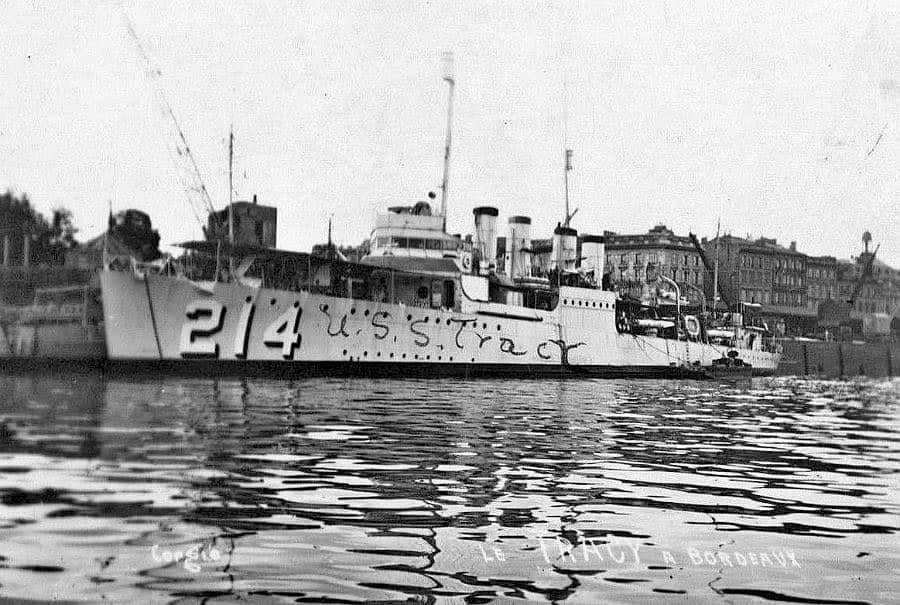 The USS Tracy in Bordeaux, France, sometime prior to 1936. (Photo: U.S. Navy)