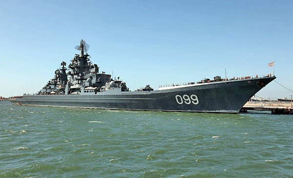 Russian battlecruiser Petr Velikiy in all her glory. (Photo courtesy of WikiMedia Commons)