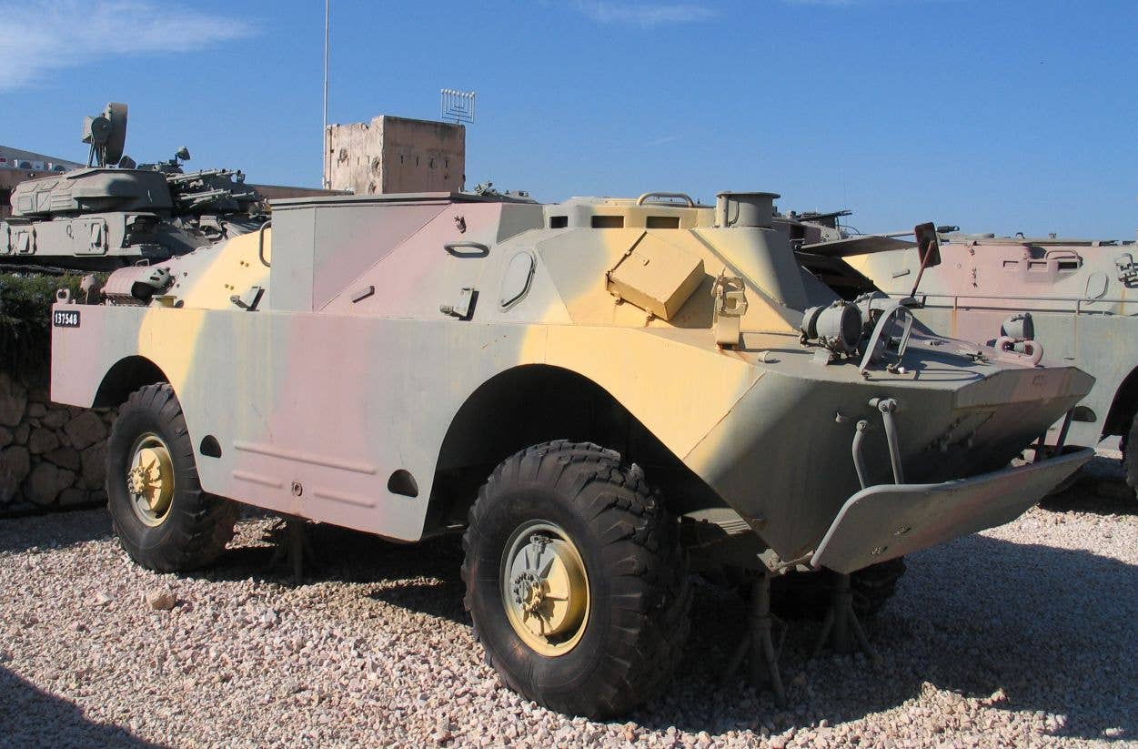 A BRDM-2 equipped with AT-3 Sagger anti-tank missiles at an Israeli museum. (Wikimedia Commons photo by Bukvoed)