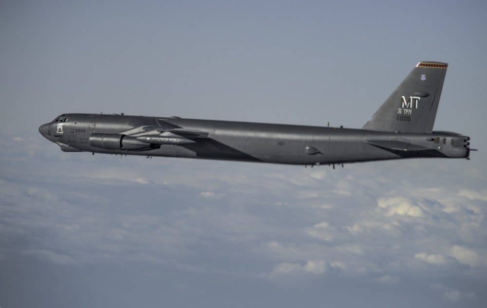 A B-52 operating out of Minot AFB, North Dakota (Photo US Air Force)