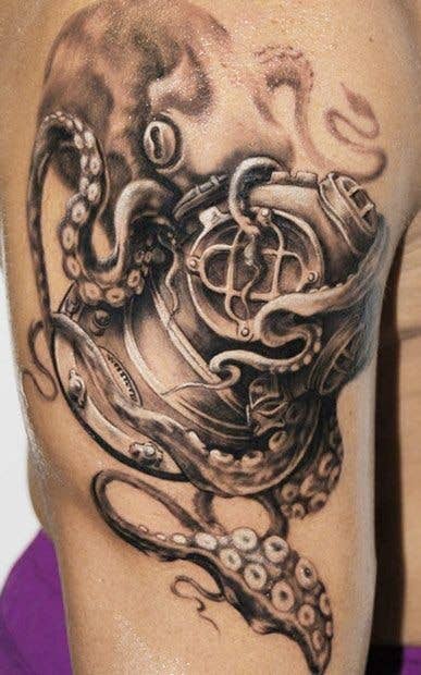 diver helmet sailor tattoos