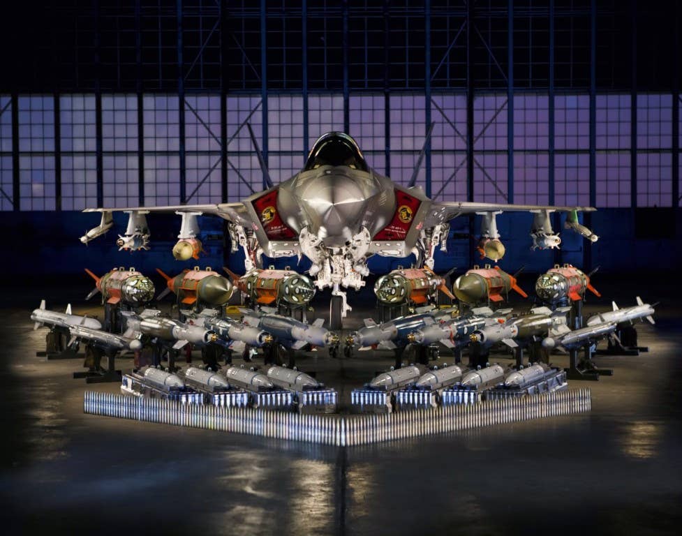 F-35A (one of the three F-35 variant aircrafts) and its weapons suite. Photo: Lockheed Martin