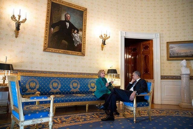 Tyler's portrait is still on the wall in the Blue Room. (White House Museum photo)