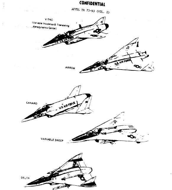 Depictions of the microfighters the AAC would carry by the Flight Dynamics Laboratory (Photo from USAF)