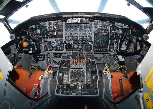 The cockpit of the XB-70. Despite the plane's immense size, it was still pretty cramped inside. (USAF photo)