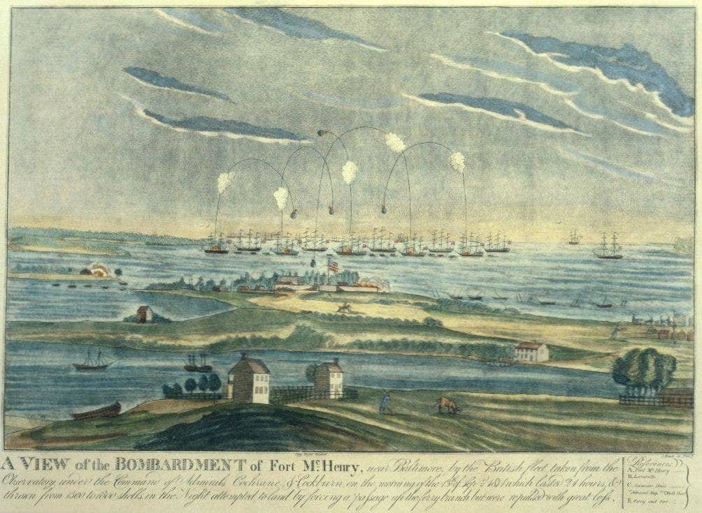 Lots of ships versus one teeny fort. (Image: Public Domain)