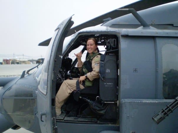 Mary Hegar, sitting in the cockpit like the badass she is. (Photo courtesy of MJHegard.com)