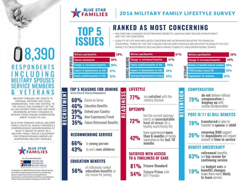 Blue Star Families 2016 Military Lifestyle Survey at a glance.
