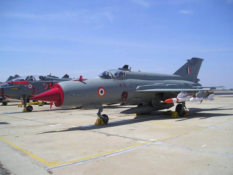 This modernized MiG-21 Fishbed in service with the Indian Air Force is armed with AA-12 Adder and AA-11 Archer air-to-air missiles. (Wikimedia Commons photo by Sheeju)