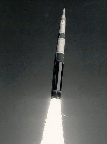 A LGM-30 Minuteman intercontinental ballistic missile launching. (USAF photo)