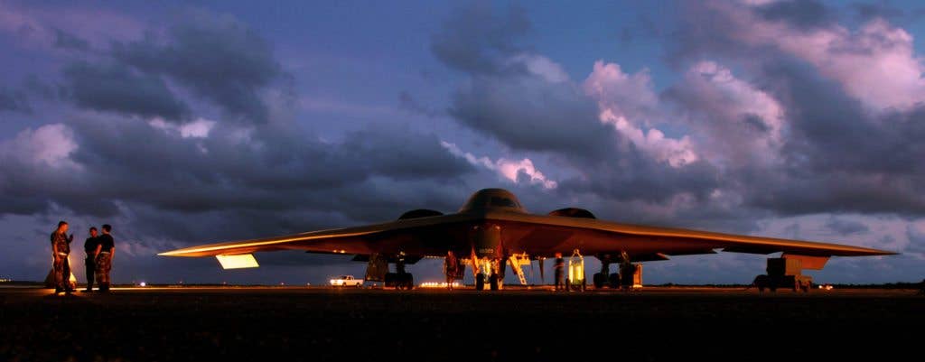 The B-2 Spirit, which entered operational service in 1997, is one of only two American strategic nuclear systems younger than music superstar Taylor Swift. (U.S. Air Force photo by Master Sgt. Val Gempis)
