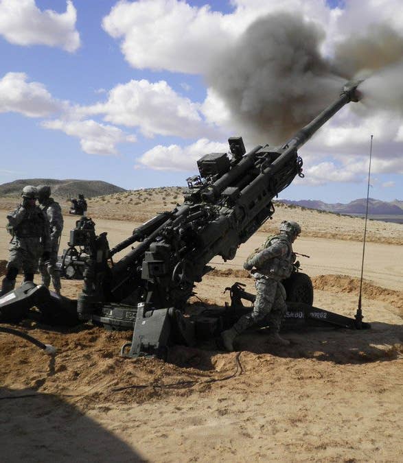  <br>25th Infantry Division, currently deployed to the U.S. Army's National Training Center in Fort Irwin, Calif., fire the M777 A2 Howitzer.