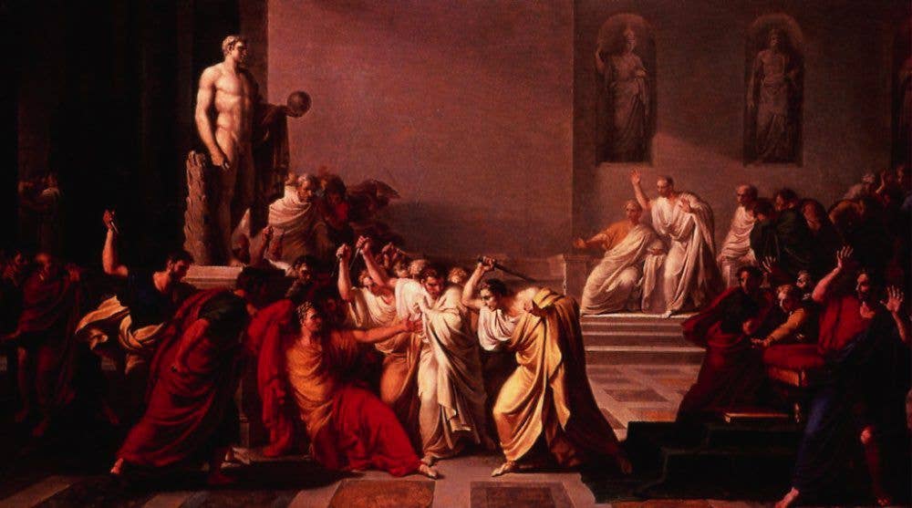 Painting of Caesar's assassination by Vincenzo Camuccini, 1798.
