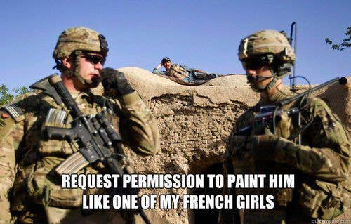 The key to building trust between allied military forces is to help each other with arts and crafts.