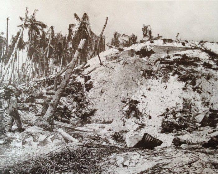 1944 - Aftermath of a flamethrower attack on Tarawa