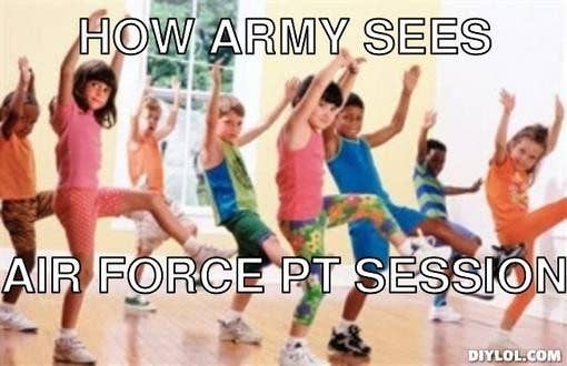 The Soldiers may make jokes, but you know they're jealous of those fabulous PT uniforms.