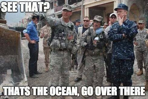 It's alright Navy. Land navigation can be hard.