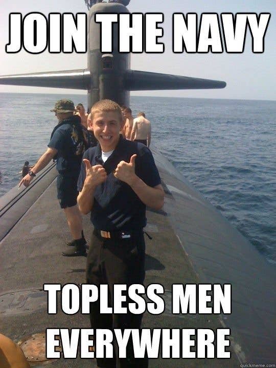 Topless submariners have the added bonus of paler skin.