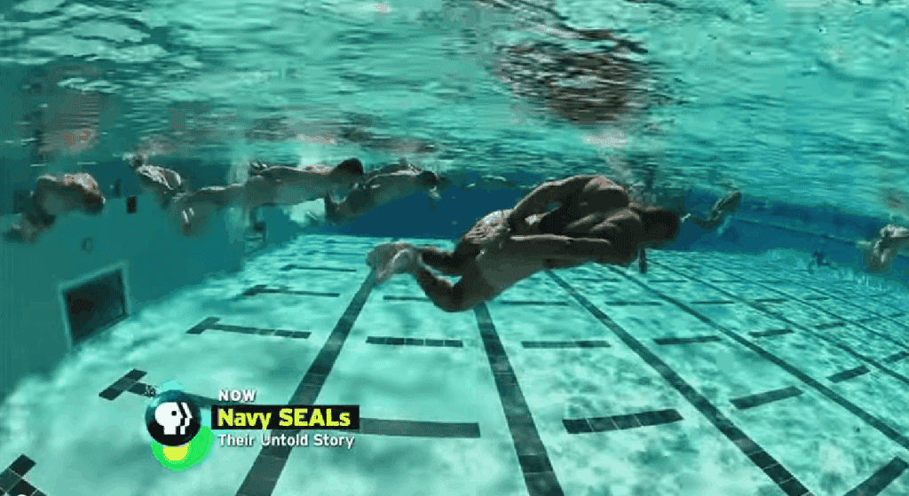 Navy SEAL recruits swim during Hell Week Photo: Youtube