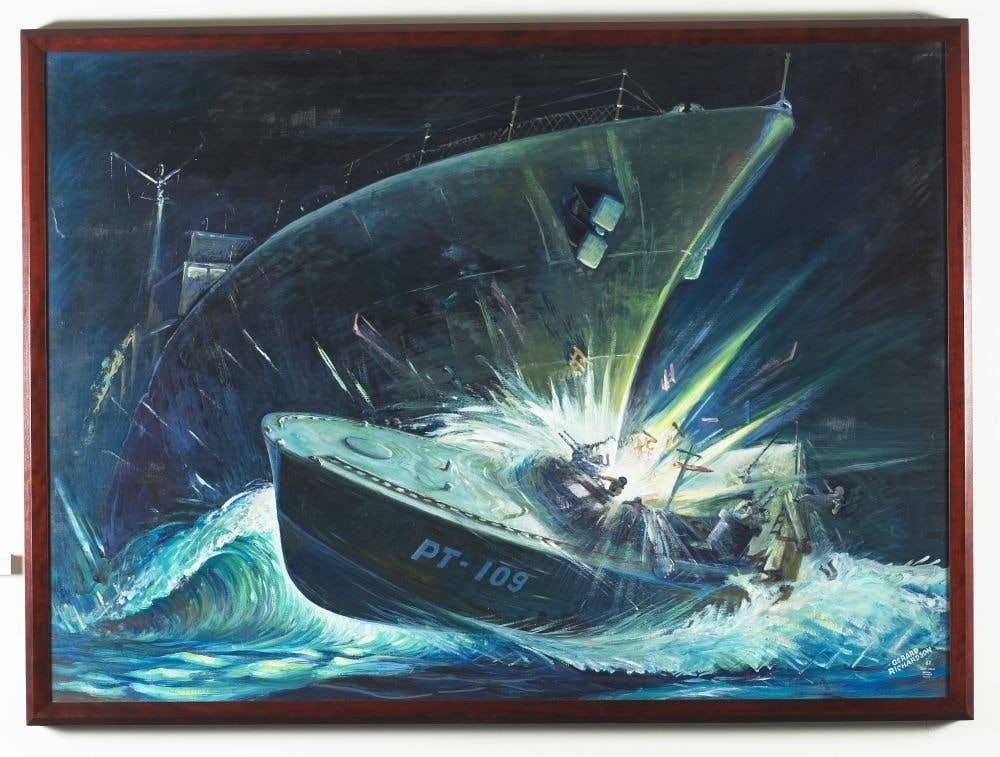 An artists's interpretation of what happened to PT-109 Photo: jfklibrary.org