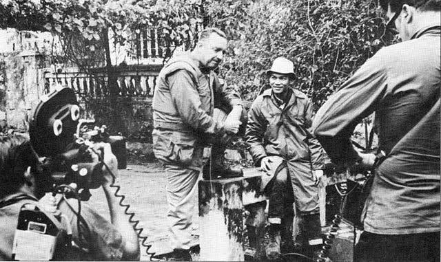 Cronkite with Marines in Vietnam (USMC Photo)