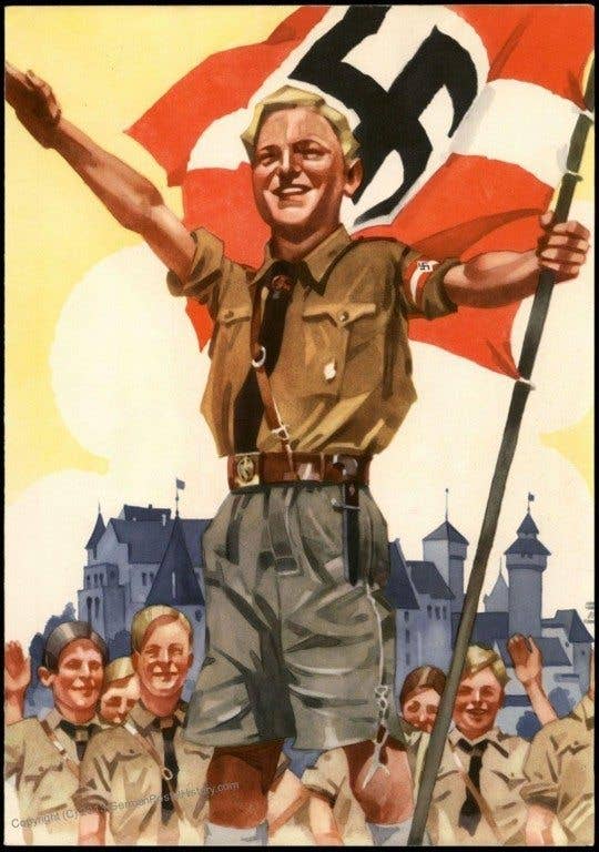 A propaganda poster for the Hitler Youth Photo: Twitter