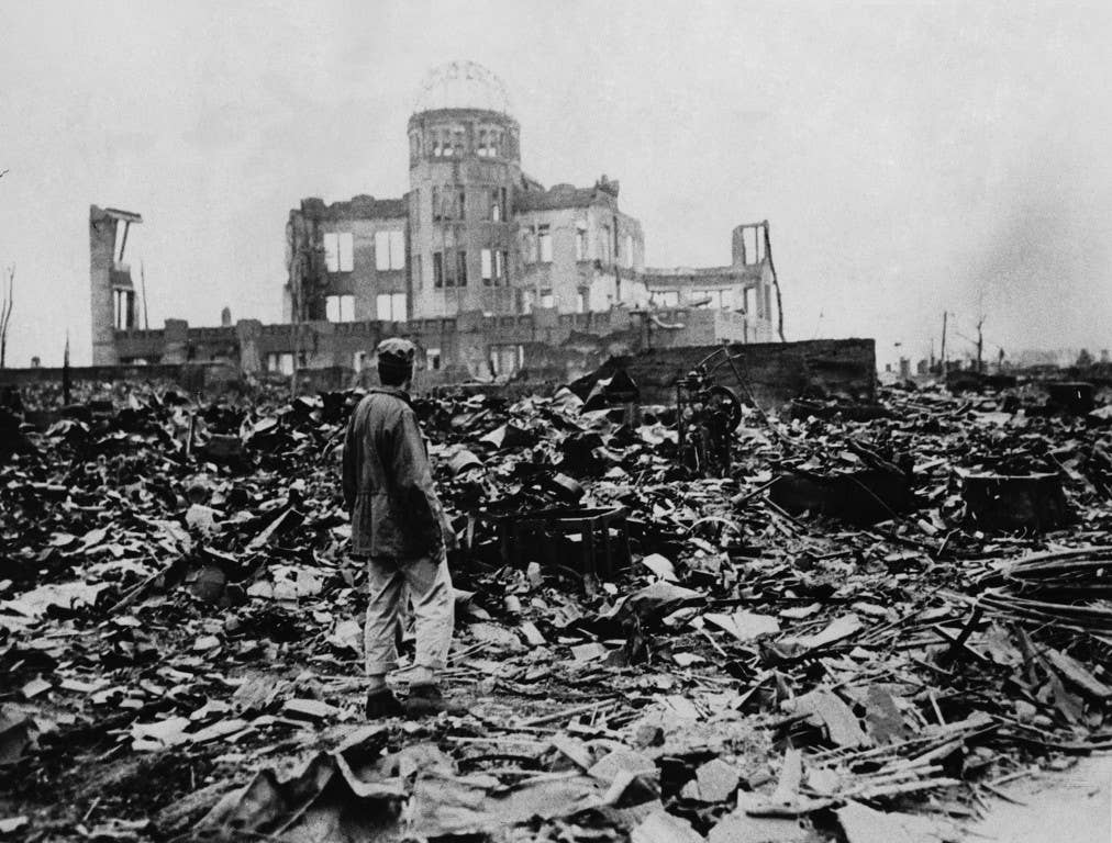 A huge expanse of ruins left the explosion of the atomic bomb on Aug. 6, 1945 in Hiroshima. 140,000 people died because of the disastrous explosion.