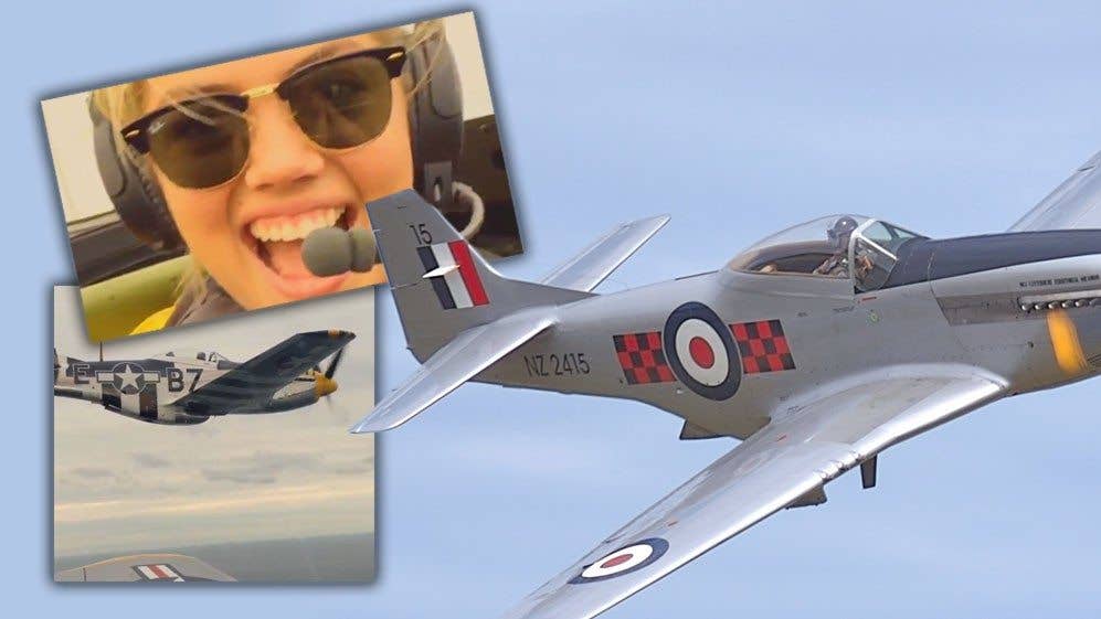 Model Kate Upton took a ride in a P-51 Mustang