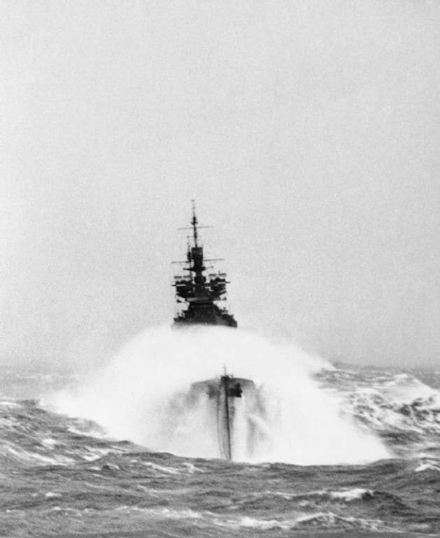 HMS Duke of York in heavy seas