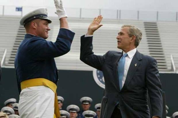george w bush high fives cadet things you didn't know about the US Air Force