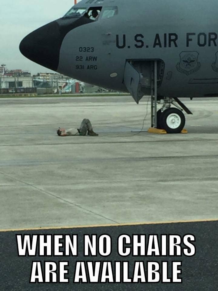 Either that or he's just trying to prevent the jet taking off.