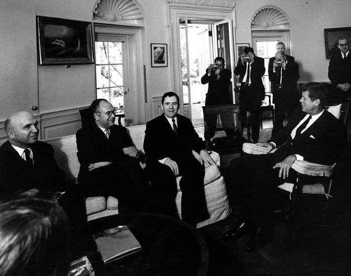 18 October 1962 Kennedy meeting with the Soviet Minister of Foreign Affairs. (Kennedy Library Photo)