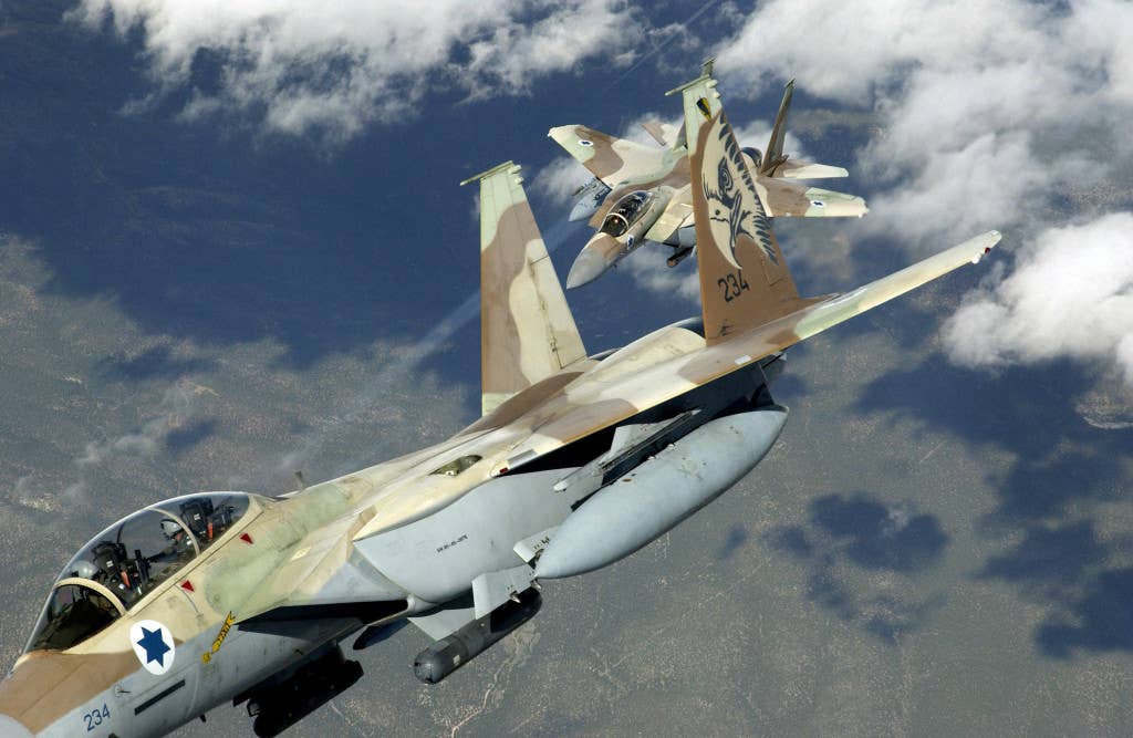 Israeli Air Force F-15s in an exercise. Photo: US Air Force Tech. Sgt. Kevin J. Gruenwald