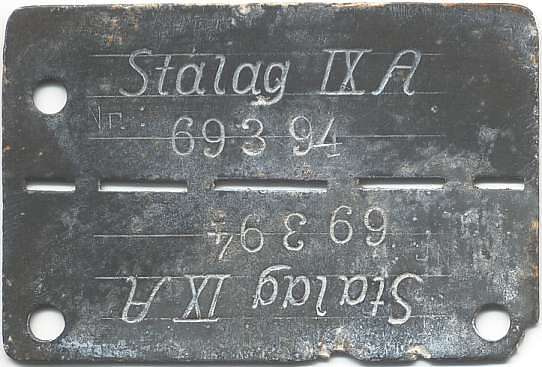An ID tag from Stalag IXA (Glenn Hekking via Pegasus Archive)