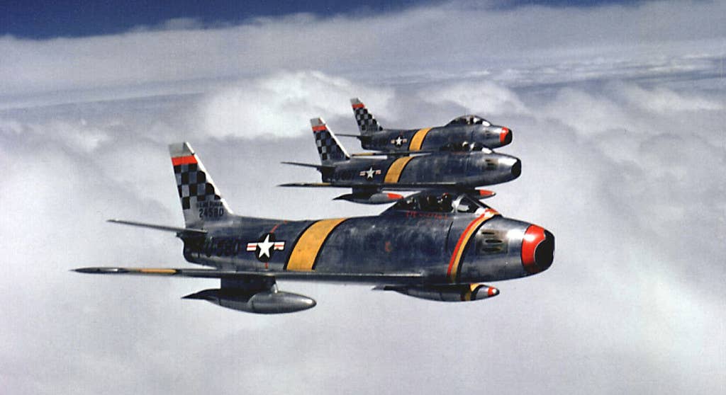 US Air Force F-86 Sabres flying over Korea. Photo: US Air Force