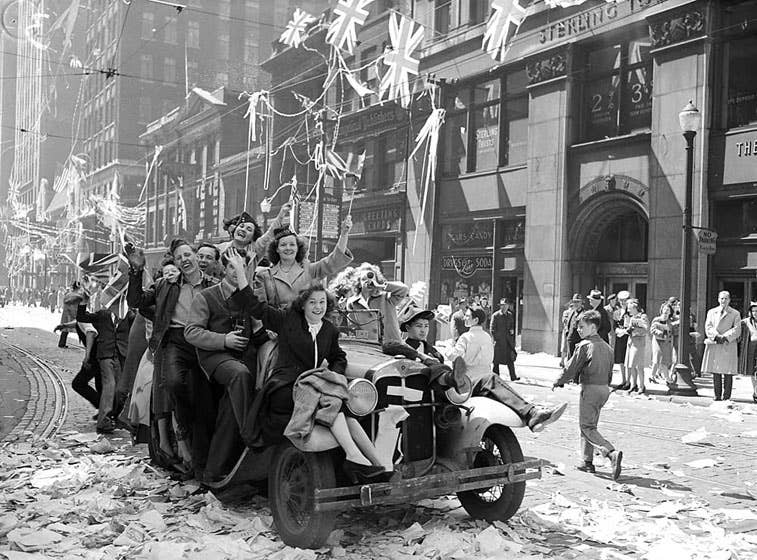 The party in Toronto on VE-Day had nothing on Halifax. Photo: Public Domain/John Boyd