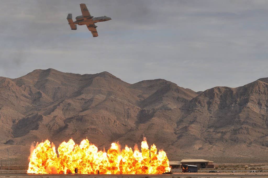 An A-10 bombing run, too explosive to support Gutierrez' team (U.S. Air Force photo)