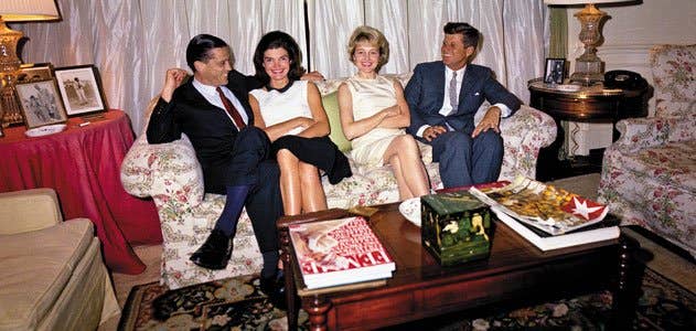 The President and Mrs. Kennedy with Mr.  Mrs. Benjamin C. Bradlee in May 1963. (Kennedy Presidential Library photo)