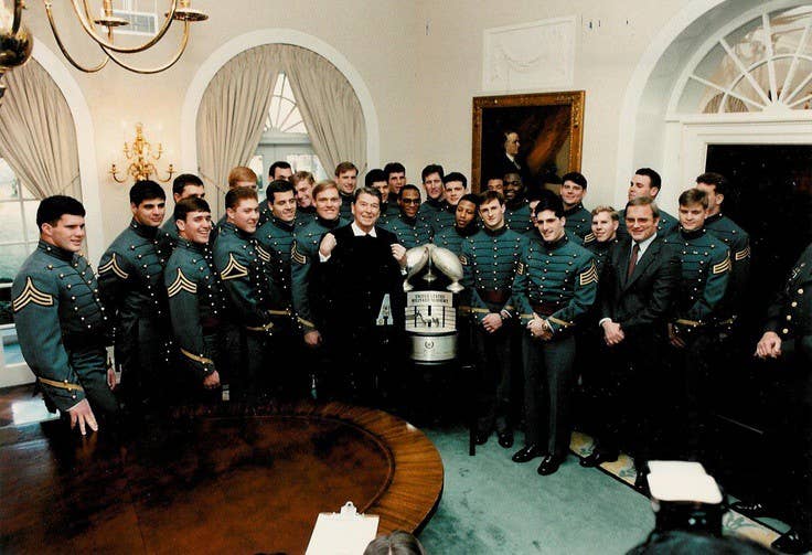 President Reagan presenting Army with the 1984 trophy.