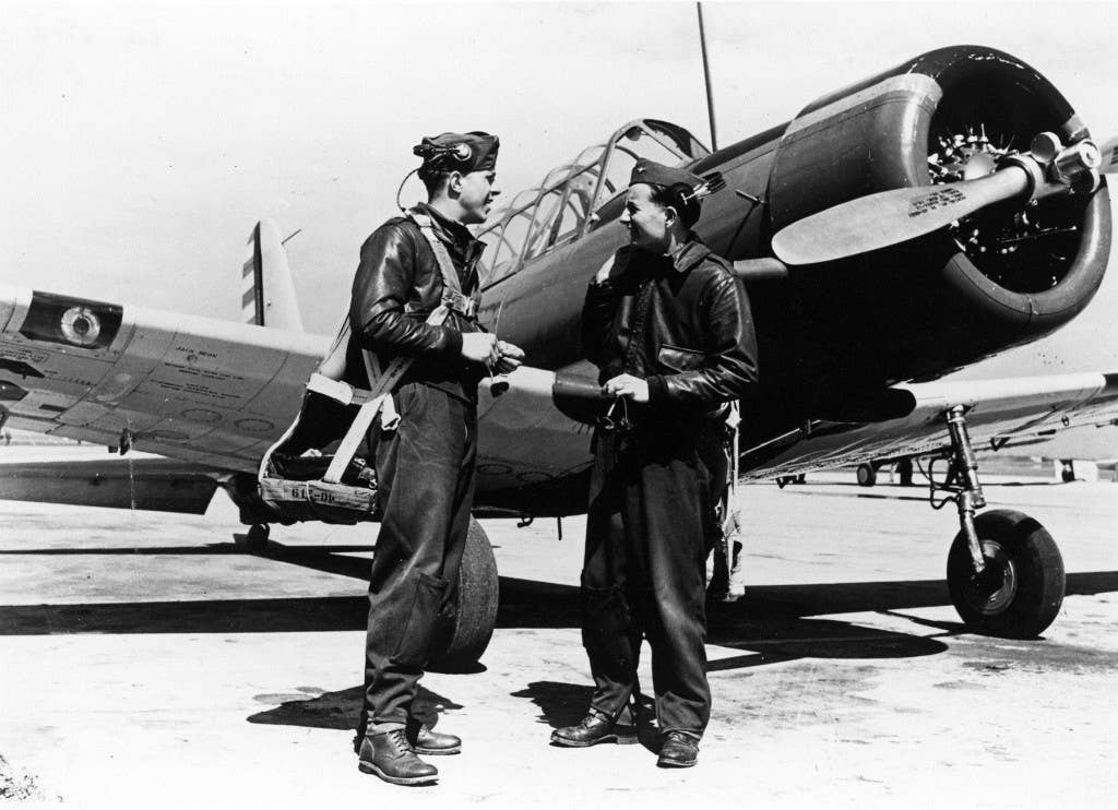 Are you the valet? Don't scratch my plane, Sergeant. (Air Force Museum photo)