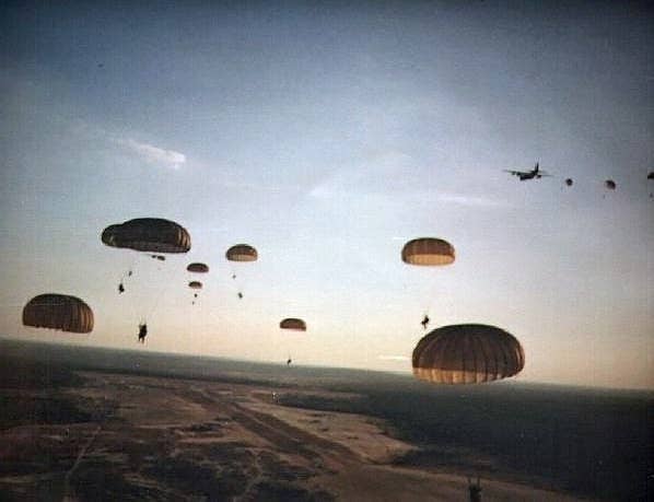 Army Rangers parachute into Grenada during Operation Urgent Fury Photo: US Army